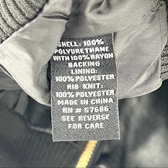 New Look Women's Faux Leather Puff Sleeve Full Zip Jacket w/ Drawstrings - Picture 7 of 7